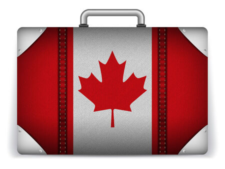 Vector - Canada Travel Luggage with Flag for Vacationのイラスト素材