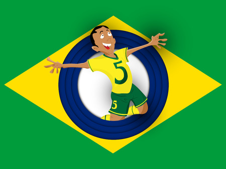 Vector - Brazil Soccer Player with Uniformのイラスト素材