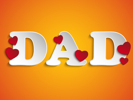 Vector - Happy Fathers Day with Heart Backgroundのイラスト素材
