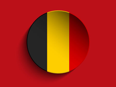 Vector - Flag Paper Circle Shadow Button Belgiumのイラスト素材