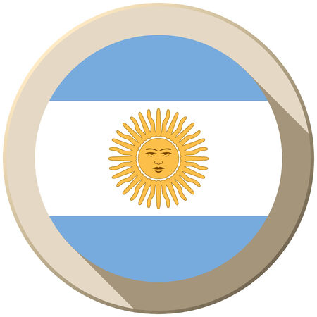 Vector - Argentina Flag Button Icon Modernのイラスト素材