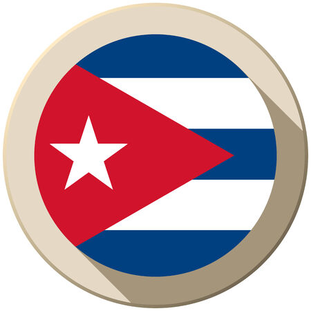Vector - Cuba Flag Button Icon Modernのイラスト素材