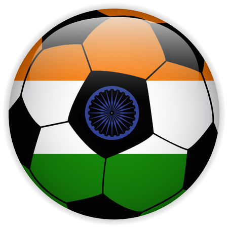 Vector - India Flag with Soccer Ball Backgroundのイラスト素材