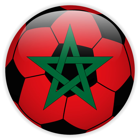Vector - Morocco Flag with Soccer Ball Backgroundのイラスト素材