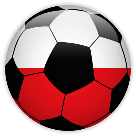 Vector - Poland Flag with Soccer Ball Backgroundのイラスト素材