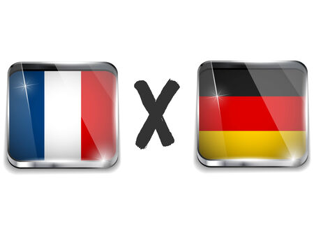 Vector - Germany versus France Flag Soccer Gameのイラスト素材