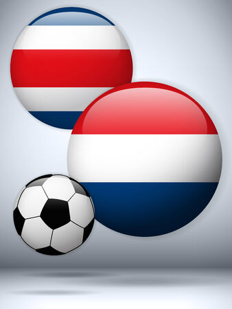 Vector - Netherlands versus Costa Rica Flag Soccer Gameのイラスト素材