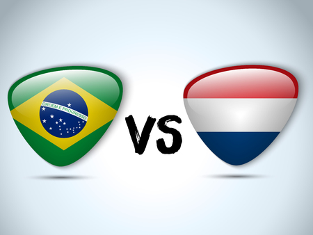 Vector - Netherlands versus Brazil Flag Soccer Gameのイラスト素材