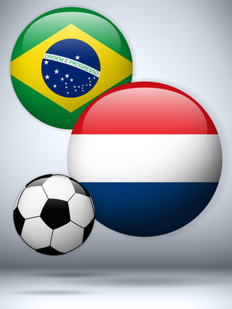 Vector - Netherlands versus Brazil Flag Soccer Gameのイラスト素材
