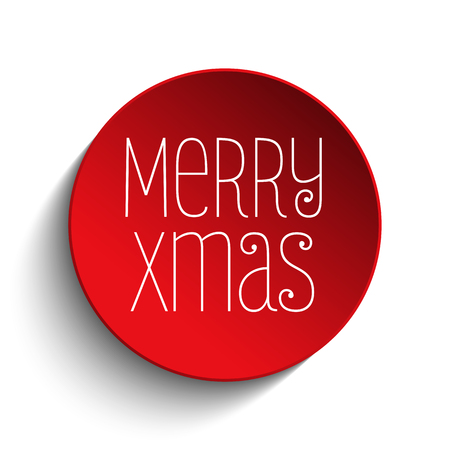 Vector - Merry Christmas Icon Button Redのイラスト素材