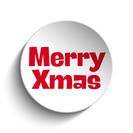 Vector - Merry Christmas Icon Button Redのイラスト素材