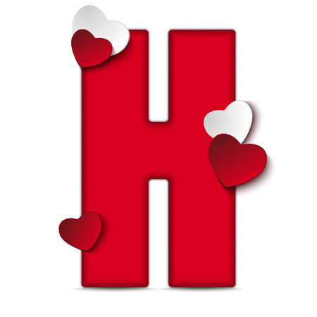 Vector - Alphabet Letters With Red Heart Valentine Dayのイラスト素材