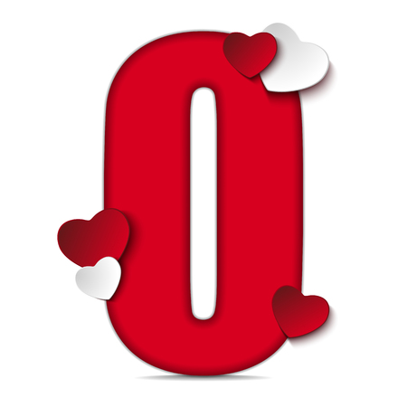 Vector - Alphabet Letters With Red Heart Valentine Dayのイラスト素材