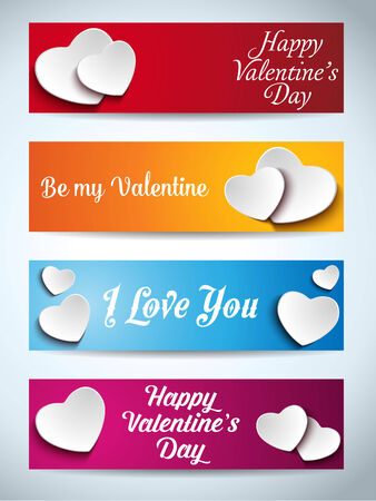 Vector - Valentines Day Set of Four Web Bannersのイラスト素材