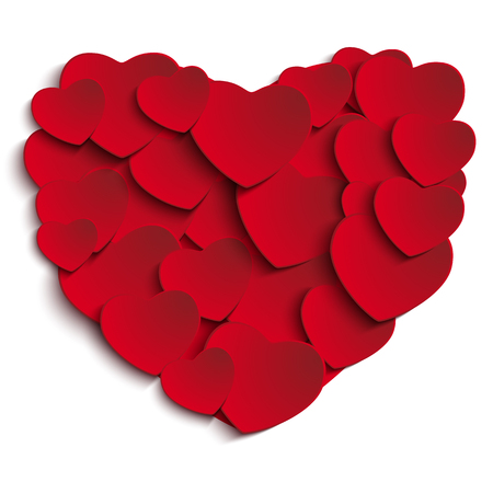 Vector - Valentine Day Heart on White Backgroundのイラスト素材