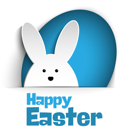 Vector - Happy Easter Rabbit Bunny on White Backgroundのイラスト素材