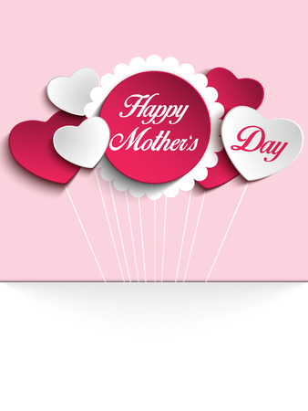Vector - Happy Mother Day Heart Tag Backgroundのイラスト素材
