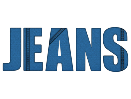 Vector Jeans Denim Blue Lettersのイラスト素材