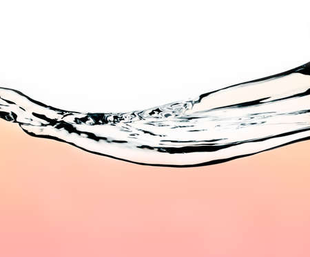 Water and wave bubbles over white backgroundの写真素材
