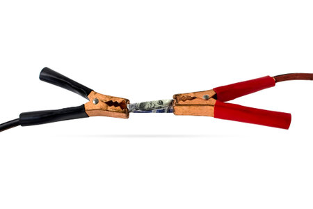 Money cable power energy white background dollar