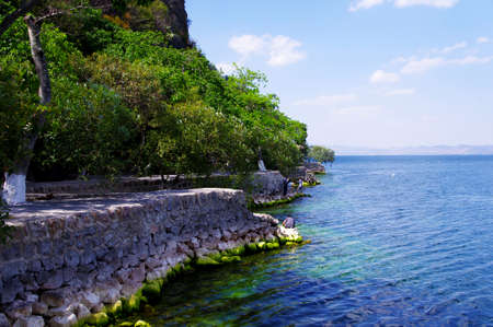 Scenic rocky seaside viewの写真素材