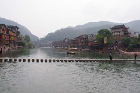 River in an ancient town in Chinaのeditorial素材