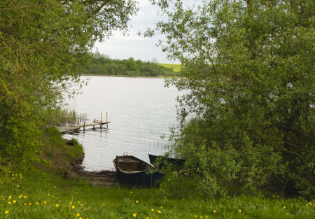 Spring lakeの写真素材