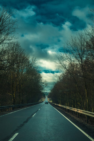 The asphalt roadの写真素材