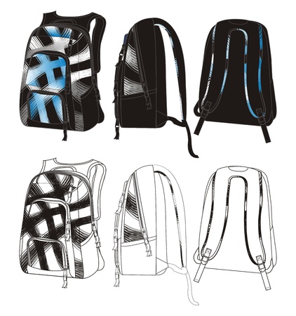 bag template backpackのイラスト素材