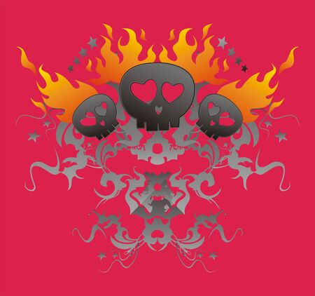 vintage label classic skullのイラスト素材
