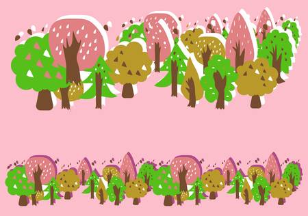 retro design treeのイラスト素材