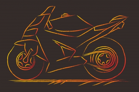 motorbike sketchのイラスト素材