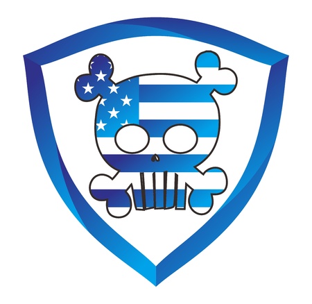 skull high evil shieldのイラスト素材