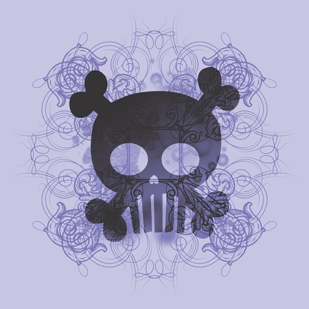 skull more purpleのイラスト素材