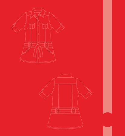 apparel girl set redのイラスト素材