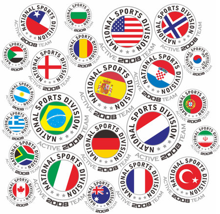 national button flagのイラスト素材