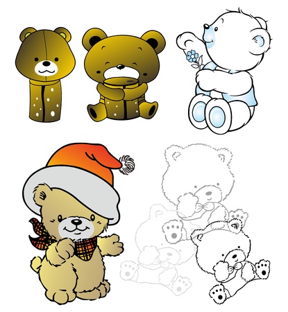 bear cute setのイラスト素材