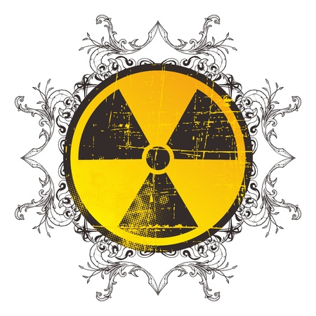 danger nuclear sign floralのイラスト素材