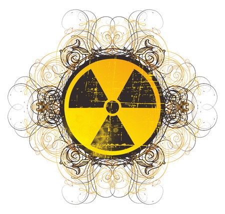 danger nuclear sign vintageのイラスト素材