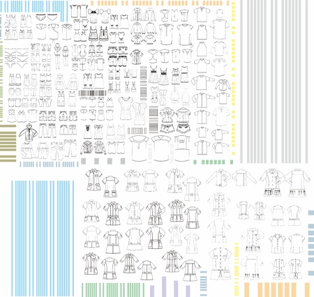 all apparel setのイラスト素材