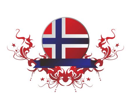 flag button floralのイラスト素材