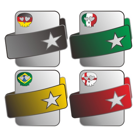 web button flag skullのイラスト素材