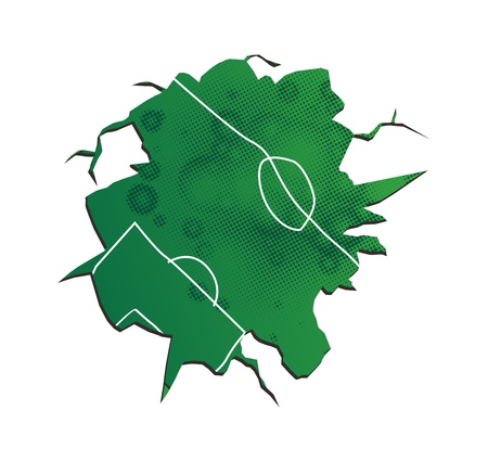 field soccer crackのイラスト素材