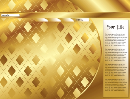 web page template goldのイラスト素材
