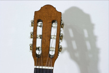 Acoustic guitar head and it's shadow