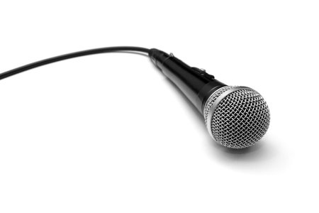 Dynamic microphone isolated on whiteの写真素材