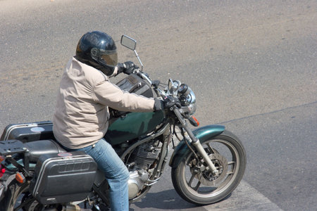 Motorcycle rider on the road