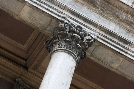 Top of a decorated column, architectural detailの写真素材