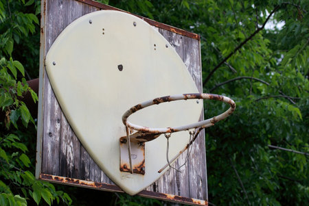 Old rusty basketball dunk