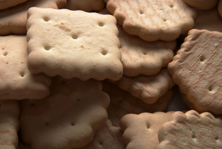 A pile of small biscuits